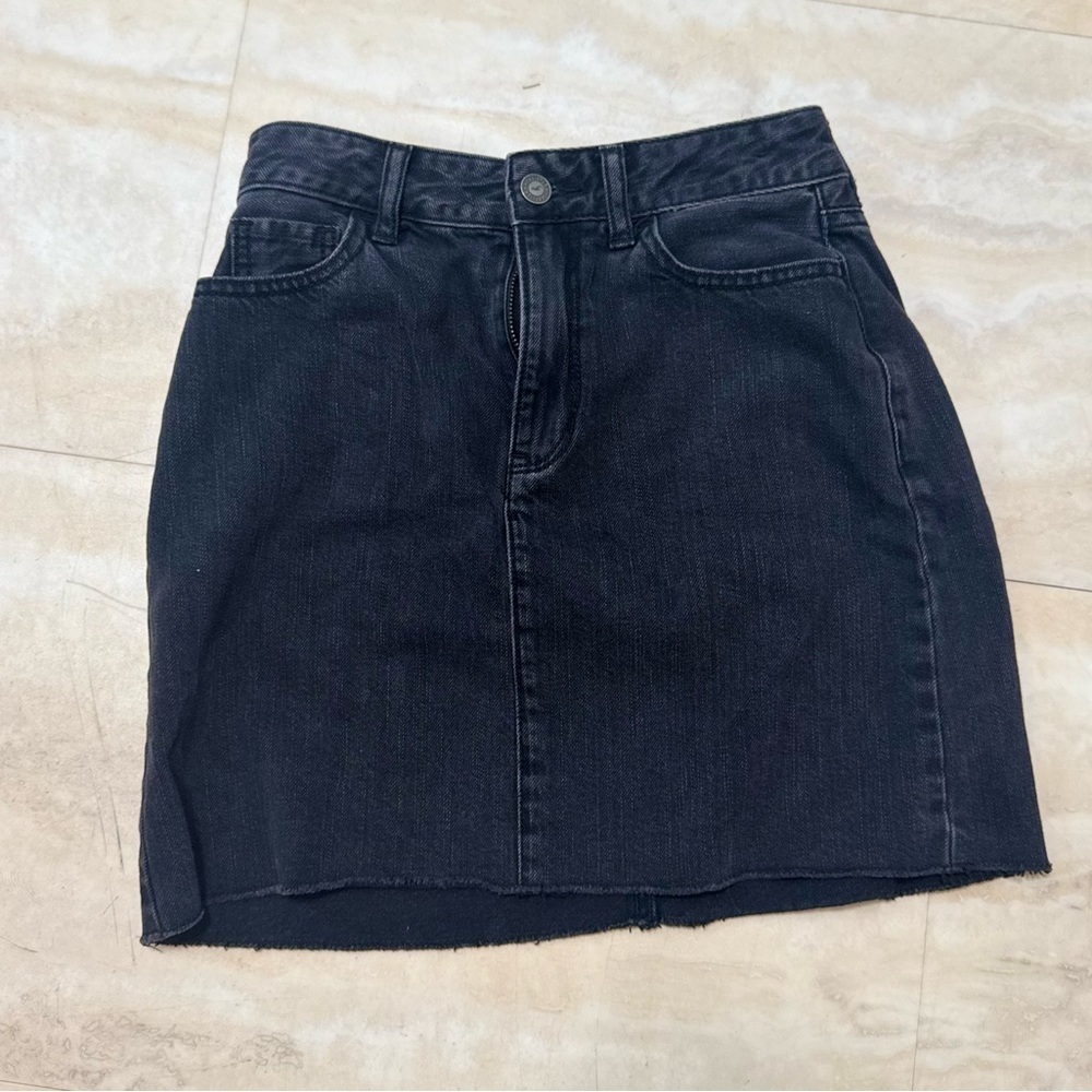 HOLLISTER Black Denim Mini Skirt (0)